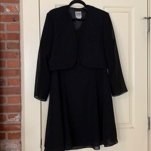 Black sleeveless dress with bolero jacket
